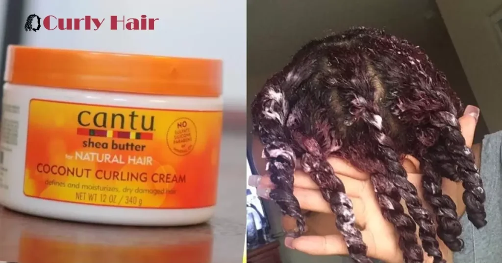 Applying Cantu Coconut Curling Cream