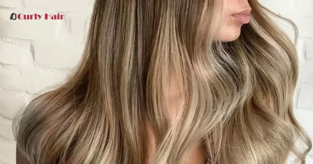 Balayage Beige Blonde With Long Layers And Deep Side Part