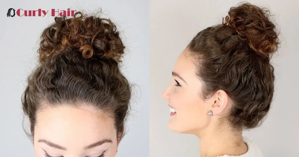 The Messy Curly Top Knot